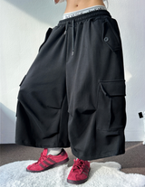 HIP LONG POCKET PARACHUTE CARGO BERMUDA 🤎🩶🖤🤍4COLOR