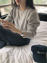 [MADE] FIFTY WOOL V-NECK KNIT