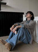 Libern tuck denim pants