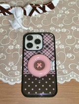 【TPUケース】 Vintage Patch Case_Pink Brown