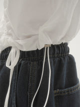 Crinkle shirring ribbon windbreaker -2C