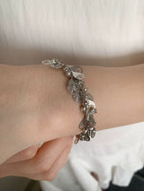 silver spiral@water drop bracelet