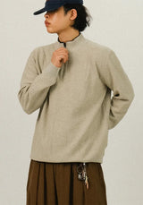 DM Color Contrast Half Zip-Up Knit