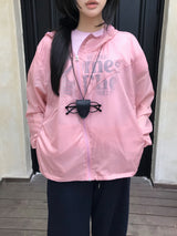 Peach Club Unbalance Shirring Summer Hood Windbreaker 