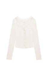 Cream donuts sheer cardigan, Milk Tea