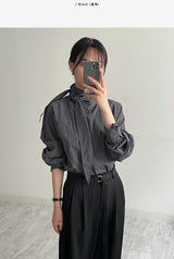Marron Belted Two-Tuck Wide Slacks