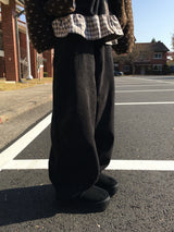Down Lining Corduroy Wide Pants
