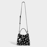 Dotcore Polka Dot Glossy Leather Bucket Tote Bag