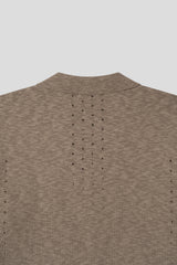 Tier Punched Collar Short-Sleeve Knit – M, L (3 Colors)
