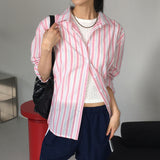 Hawain striped long-sleeved shirt