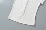 Lora Button Slim Tee