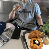 ルックリロードラウンレタリングオーバーサイズショートスリーブTシャツ