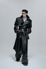 Deconstructed Belted Leather Trench