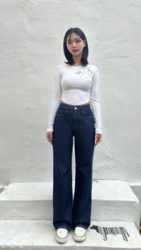 ダークブルークラシックデニムパンツ code 18316