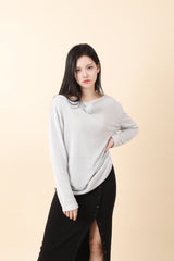 ルーズフィットコサージュニット MInt