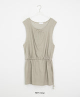 Grine Pigment String Layered Sleeveless One Piece