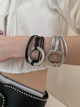 Oリング レザー バングル (2色)