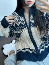 スノーフラワーハーフポロネックTニットジップアップ 🧸💙