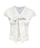 Classy Ribbon Stripe Blouse