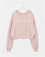 Arring Two Way Lettering Pocket Long Sleeve Hooded Zip-Up