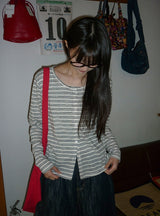 Vianne Stripe Sleeveless Cardigan Set