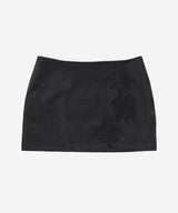Rose Satin Mini Skirt #Black