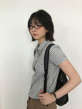 Seersucker キャップスリーブシャツ
