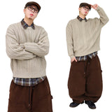Oversized Cable-Knit Wool Sweater