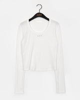 Cooit Stud U-neck Long-sleeved T-shirt