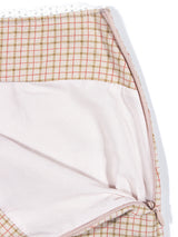 LOW-RISE CHECK LACE MINI SKIRT_Beige