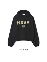No.1025 ネイビークロップフードTシャツ (3color)