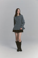 Angora Flare Sweatshirt Charcoal