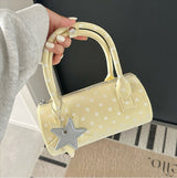 Y2K Polka Dot Mini Boston Top Handle Crossbody Bag