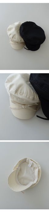 リボンニュージーキャップ (IVORY, BLACK 2COLORS!)