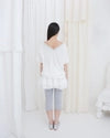 TEA DIARY V-NECK TOP / WHITE