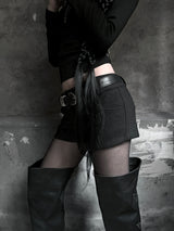 low-rise wool shorts (2color)