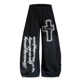 Dark Cross Graphic Wide Pants