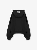 オーバーサイズ クロップド ジップアップ フーディー