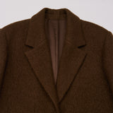 WOMAN OVER FIT SINGLE LONG COAT CAMEL BROWN