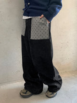 ナント ブラッシュド ドット ワイド バンディング パンツ