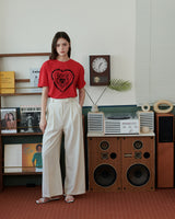 HEART PRINT T-SHIRT [RED]