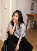 フラッフィーパフショートスリーブニット (8color)