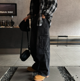 セントパラシュートカーゴワイドデニムパンツ