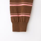 Stripe crop kara top Pink/brown
