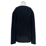 [UNISEX] Overfit velor off shoulder double snap button long sleeve knit T (4 colors)