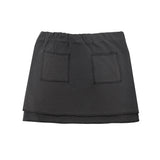 OVERLOCK MINI SKIRT-DARK GRAY