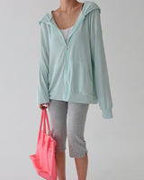 Summer Salanta See-through Oversized Fit Hooded Zip-Up Jacket