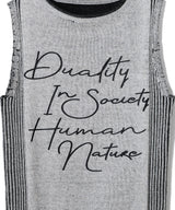 DOODLE TWO TONE KNIT VEST_WH