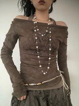 Vintage Washing Halterneck T-Shirt
