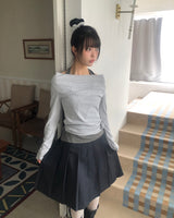 ベラプリーツバックバンドミディスカート